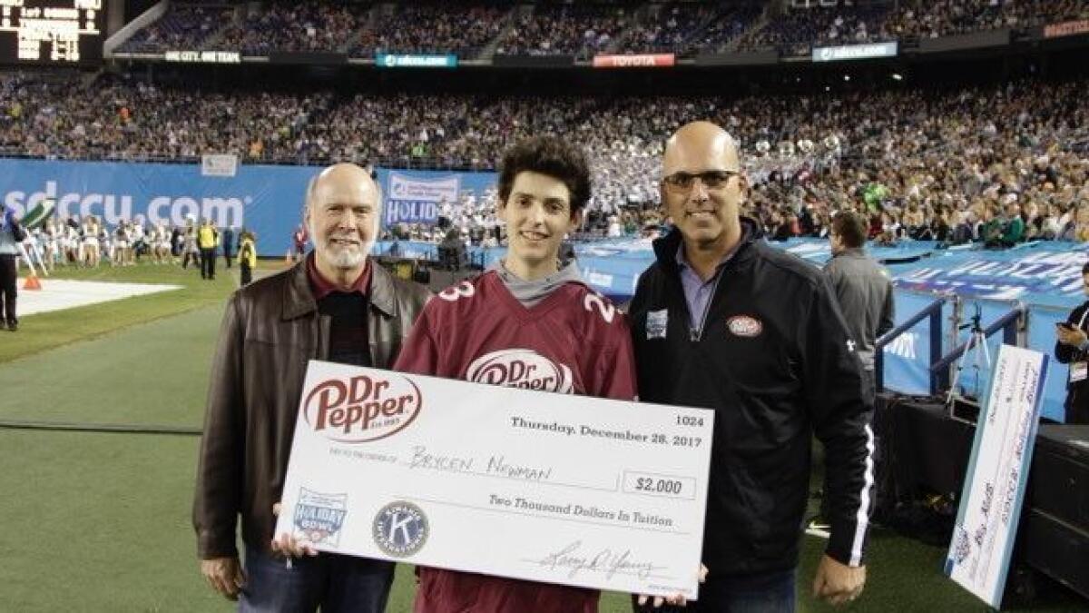 Cathedral Catholic s Brycen Newman named Dr Pepper Most